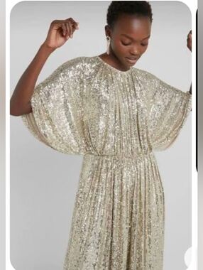 Pinko Champagne Sequin Evening Top